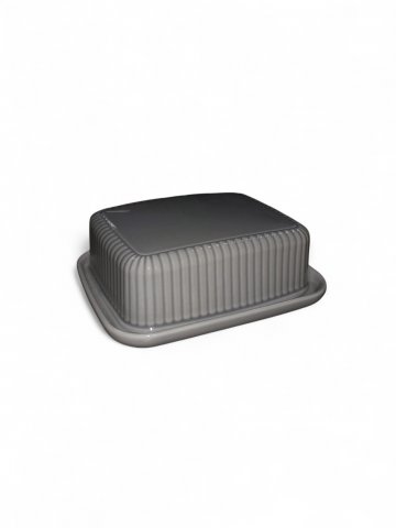 Butterdose SELTMANN, grau, Keramik , mit Deckel (2-tlg.), ca. 16 cm x 13 cm, h 6cm