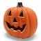 Kürbis, HALLOWEEN, Kunststoff, orange, Stiel schwarz, LED rot, Ø29xH31cm