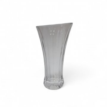 Vase TABLE, Glas geschliffen, schräger Hals, klein, H=14cm