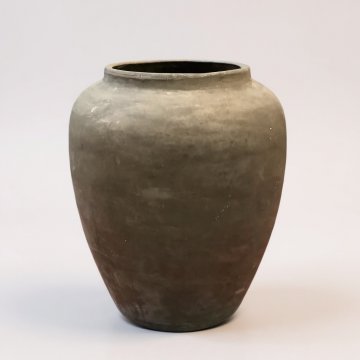 Pflanztopf / Vase / Übertopf, Keramik/Polyresin, dunkel-grau, bauchige Form, Ø50cm