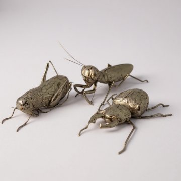 Figur, Insekt, chrom, Hirschkäfer / Heuschrecke / Gottesanbeterin