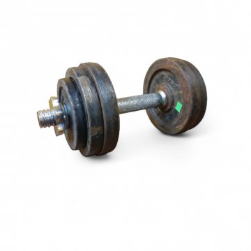 Kurzhantel, Hantel, 11kg, fertig bestückt mit Hantelscheiben, Sternverschluss