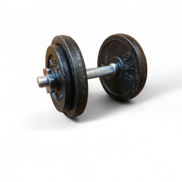 Kurzhantel, Hantel, 15kg, fertig bestückt mit Hantelscheiben, Sternverschluss