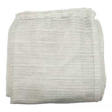 Gardine, ca.420x240cm, weiß, Netzstruktur, Wollfaden im Querverlauf