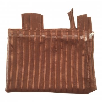 Gardine, ca.135x240cm, braun, halbtransparent, glänzende Streifen in Längsverlauf