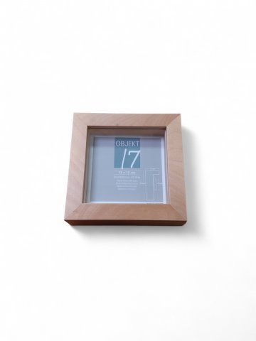 Standbilderrahmen OBJEKT, quadratisch, Bildmaße: 10x10cm, Bilderrahmen,helles Holz