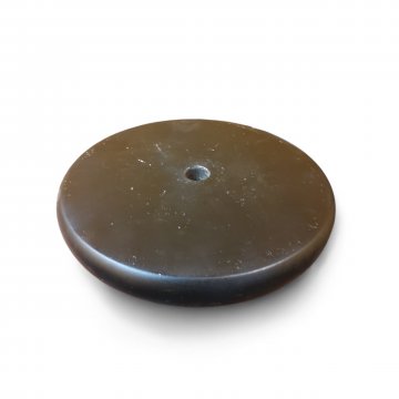 Hantelscheibe, FAKE Glatt, Holz Glatt schwarz rund, Ohne Beschriftung ATTRAPPE, 34cm Durchmesser, Lochgröße 3cm