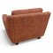 Sessel, Vollpolster rost, gerundet, 2 lose Polsterkissen, Holzfüße dkl.braun, B97xT100xH75