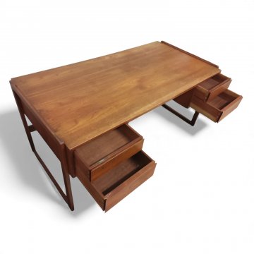 Schreibtisch, 60 er Jahre, Dänish-Design, Teak, auf Kufen, 4 x Schublade, 150x77x72 cm