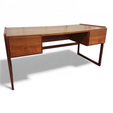 Schreibtisch, 60 er Jahre, Dänish-Design, Teak, auf Kufen, 4 x Schublade, 150x77x72 cm