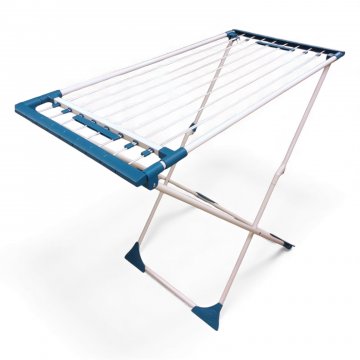 Wäscheständer, Metall weiß-türkis, ausziehbar