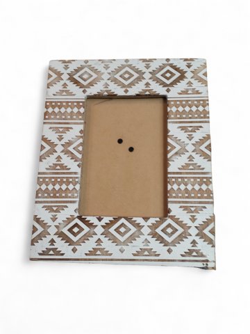 Standbilderrahmen MUSTER,weiss,rechteckig, Bildmaße innen: 16 x11,5 cm, Bilderrahmen, helles Holz