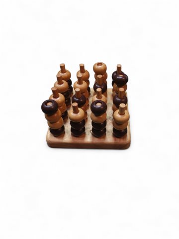 Holzspielzeug TIKTAKTO, naturfarben, braun, unvollständig,13x13x10 cm,Spiel, Holzperlen