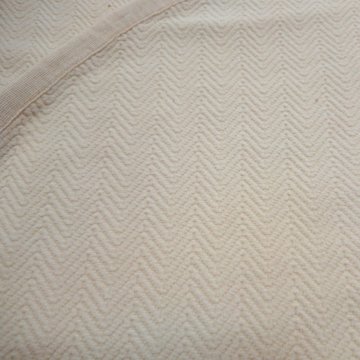 Decke 220x260 Chevron, Baumwollpiqué creme