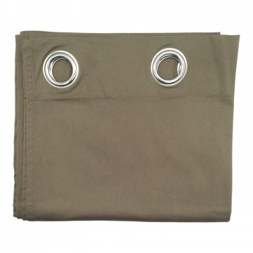 Vorhang H260xB140, khaki, Baumwoll Denim, fester Griff, teilweise verblasst, mit Metallösen