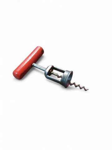 Korkenzieher 50er J., Holz rot/Nickel, 