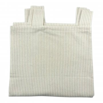 Vorhang H260xB140, creme/beige fein gestreift, Baumwolle mit Schlaufen