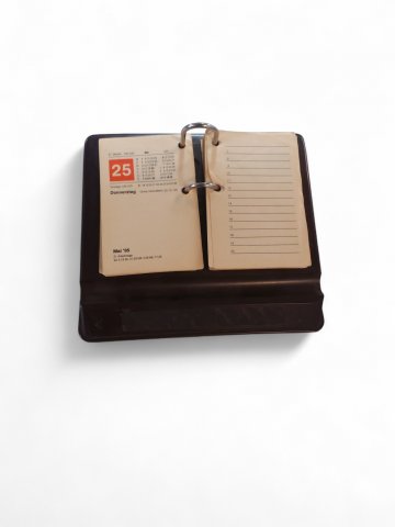 Tischkalender, Bakelit/Kunststoff, weinrot, 60er Jahre, ca. 18x5x16cm