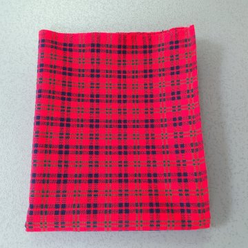 Tischdecke 140x120 Weihnachten, rot, dunkelblau + grünes Karoraster