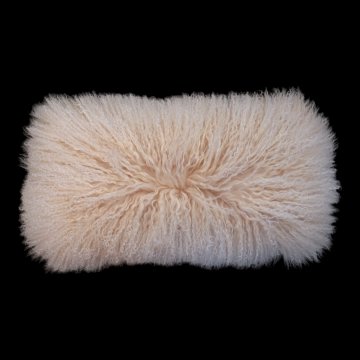 Kissen 28x56, tibetanisches Schafsfell, natur