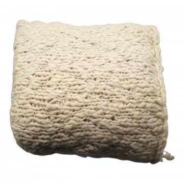 Wolldecke 140x150, wollweiß, gestrickt mit ungleichmäßigem Garn  mit großen Schlingen, Wolle
