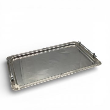 Tablett, Silber / versilbert, schlichter Rand, leicht erhaben