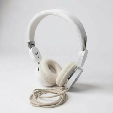 Kopfhörer, weiß, mit Kabel, ISY, benutzt