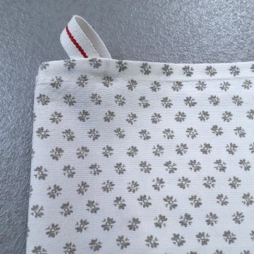 Geschirrhandtuch 70x50 offwhite, kleine olivgrüne Blüten all over