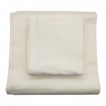 Bettwäschegarnitur 200x200cm+2x Kopfkissen 80x80cm, Satin,  Vanille, Baumwolle