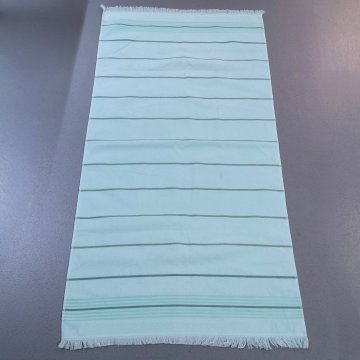 Saunahandtuch 140x70 JUA mint, versch.grüne horizontale Streifen, Fransen 