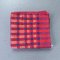 Frottier Handtuch 80x40 rot, blau, oranges Karomuster, beansprucht