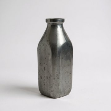 Vase, Flaschenvase, Milchflasche, Aluminium