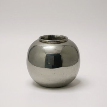 Vase, bauchig, chrom