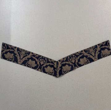 Dekostoff 10x90 Halteband, Blau, Jacquard, Ornamentmuster in Grau, Beige, Gardinenhaltebänder