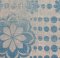 Handtuch 140x110 blau, weiß, große blaue Blumen, Kreise