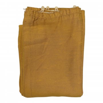 Vorhang H260xB160, gelb/altgold, Wildseidenoptik, sehr fließend, Rückseite dunkelbraun, mit Gardinenband