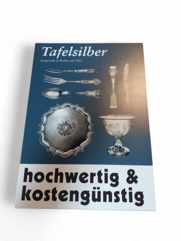 Schild TAFELSILBER, Hintergrund blau,  25,4 x 42 cm, RECHTE UNKLAR !