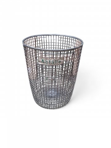 Abfalleimer/Mülleimer, Drahtgitter, silbern, H 60cm ,D 49 cm 