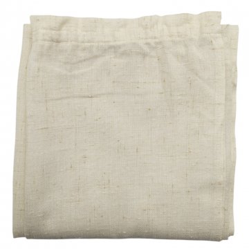 Vorhang H255xB115, cremeweiß, Leinenart mit kleinen Knötchen, melierter Faden in braun, Gardinenband