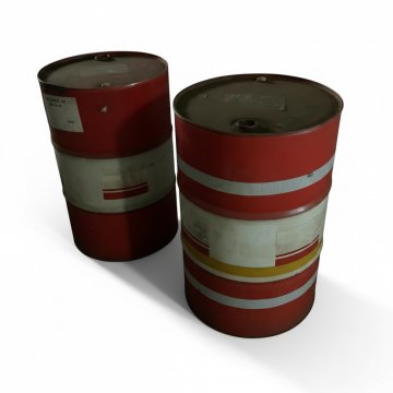 Fass, Blech, gross, 2x rot/weiß, 4x silber/grau