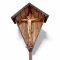 Wegekreuz, Marterl Holz mit Jesus  290H, 110B, gezacktes Dach