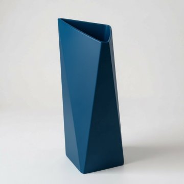 Vase, Rosenthal, Porzellan, blau, kubisch, H. 27 cm