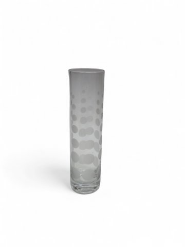 Vase, Glasvase, Rosenvase, Solifleur, DOTS, transparent mit satinierten Punkten,15,5 x 4 cm
