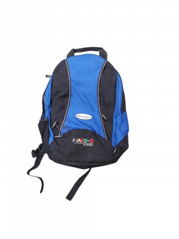 Rucksack DEUTI, Kunststoff ,blau, schwarz, mehrere Fächer,leicht verschmutzt, 46 cm x 40 cm