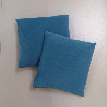 Kissen 35x40 lagunefarben., Polyestervelour, Federinlett