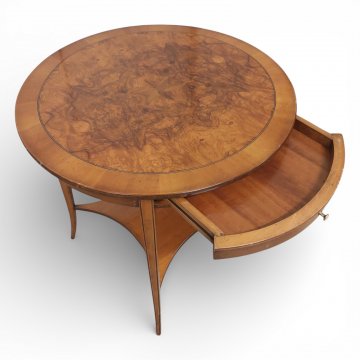 Tisch, EMP, Medea radica, ø65cm, Höhe: 65cm, Nußbaum antik, Zwischenboden