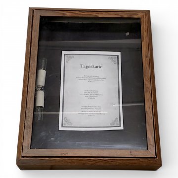 Speisekartenkasten, Chrom oder Holzdekor, Plexischeibe, B55xH42xt10, beleuchtbar