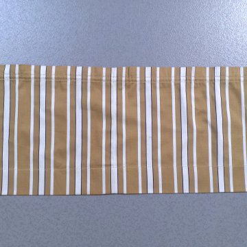 Dekostoff 25x310 Querbehang, längsgestreift beige/hellbraun, weiß, Schabracke
