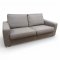 Sofa, JTW, Stoff grau, Kastenform, lose Kissen, verchromte Vierkantfüsse, DOMINUS, 2-sitzer, 177x85x85cm