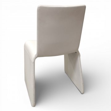 Stuhl JTW Leder weiss moderne geschwungene Form, ELEONORA, 85x48x50 cm